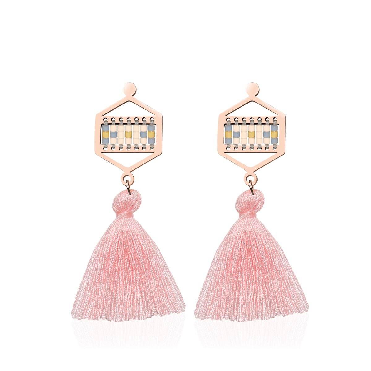Monterey | 18 Karat Roségold | Boho Fransenohrringe